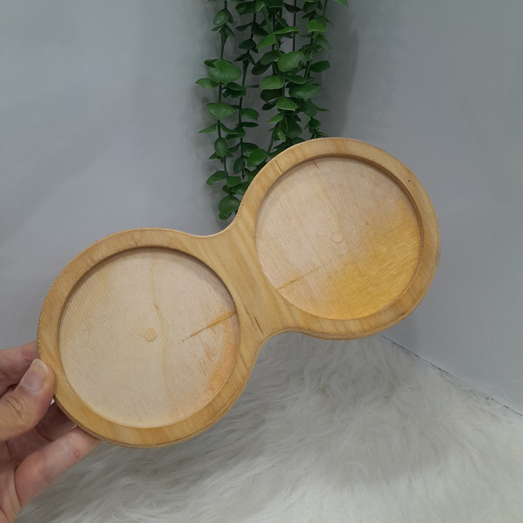 استند چوبی روغن ریز مدل دوتایی